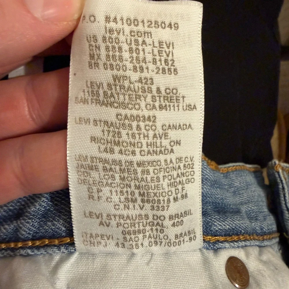 Vintage Y2K Levis 501 Original Fit Straight‎ Leg Light Wash Jeans Mens 34x32